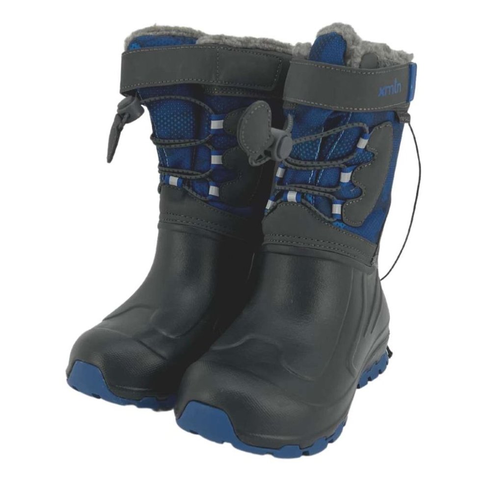 XMTN | Boy's Winter Boots | Blue, Grey & Black | Size 13